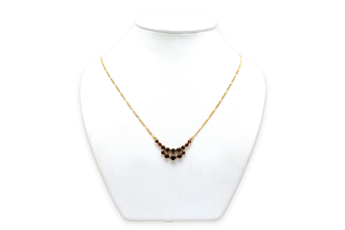 Collier Pendentif en or jaune et grenats