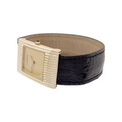 Montre Boucheron, "Reflet", or jaune, cuir.