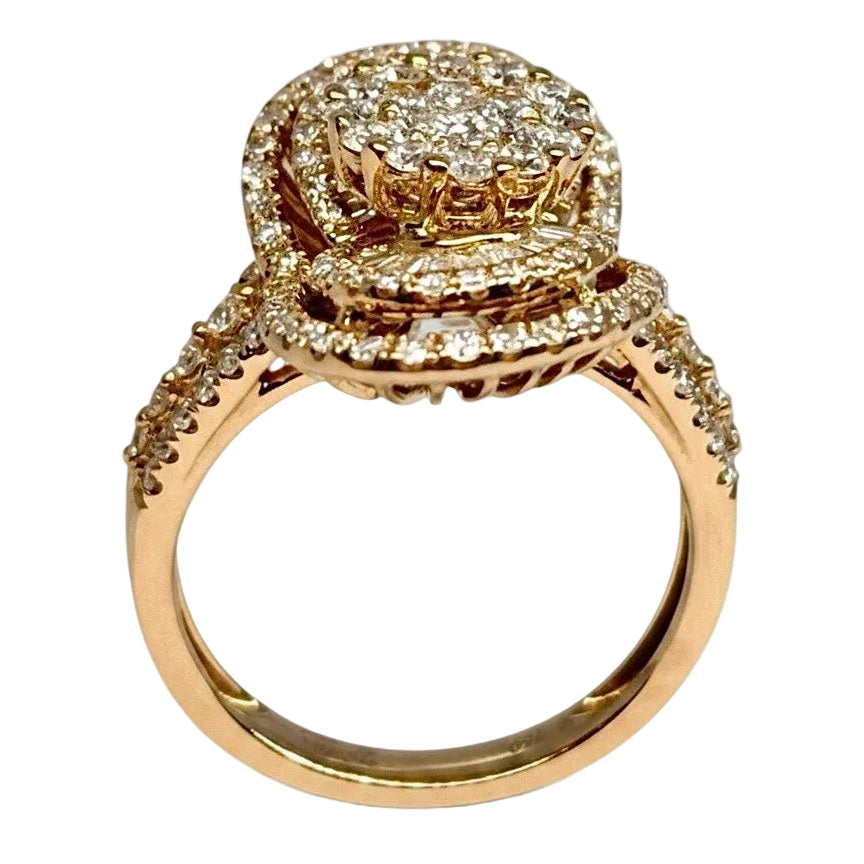Bague Pavée en or rose et diamants
