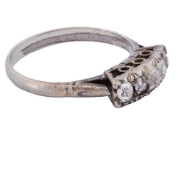 Bague Jarretière en or blanc et diamants