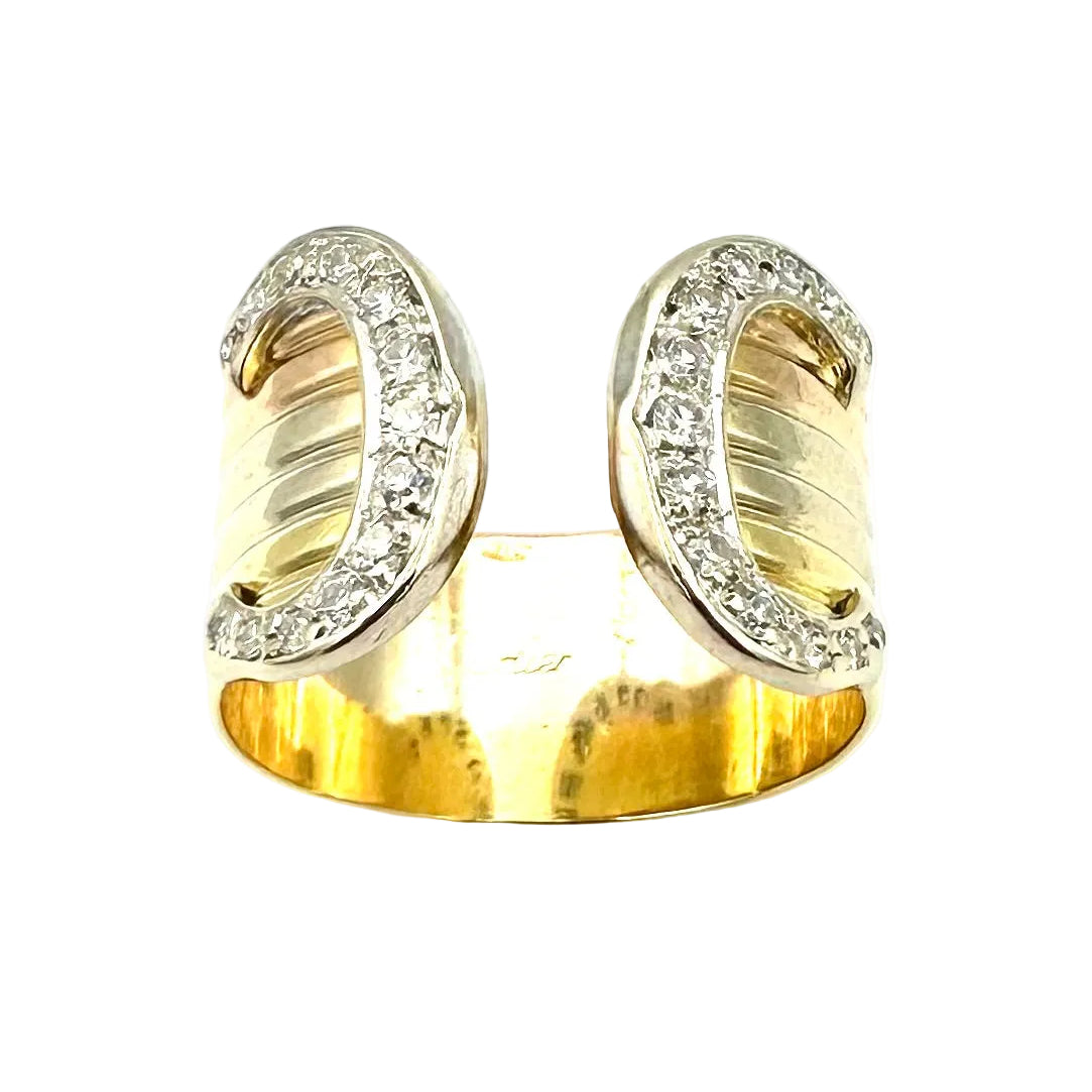Bague CARTIER Double C en or blanc, or jaune, or rose et diamants