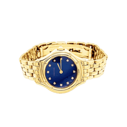 Montre Femme CARTIER, "Cougar", or jaune, index diamants.