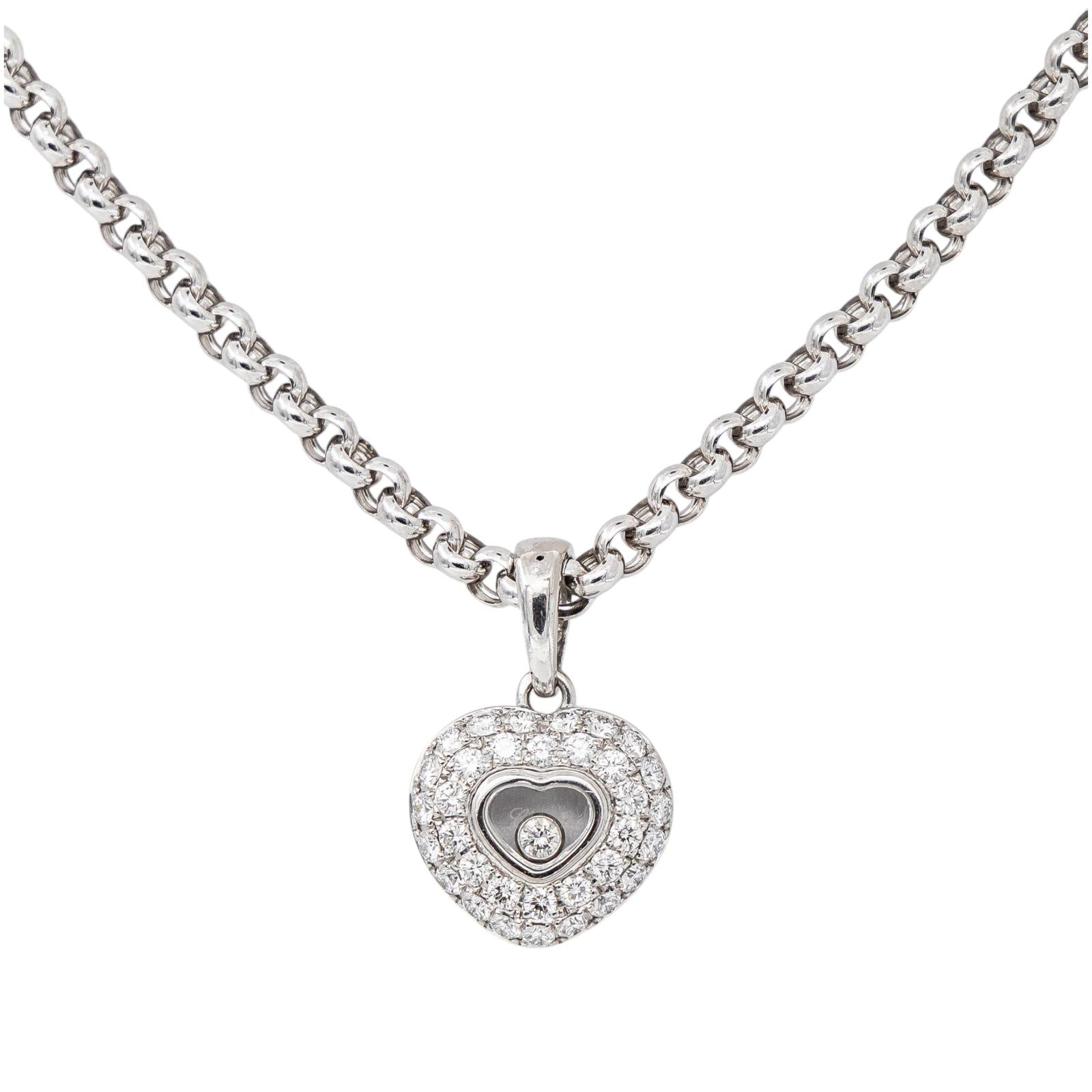 Chopard Collier Happy Diamonds Or blanc Diamant