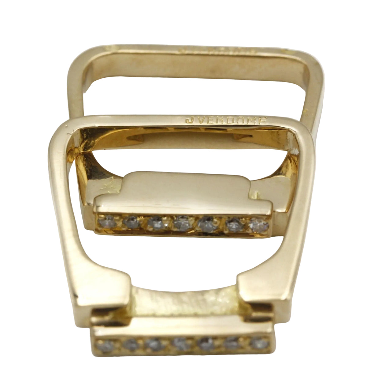 Bagues Tank J.VENDOME en or blanc, or jaune, saphirs et diamants