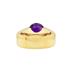 Bague Cartier, or jaune, améthyste et diamants.