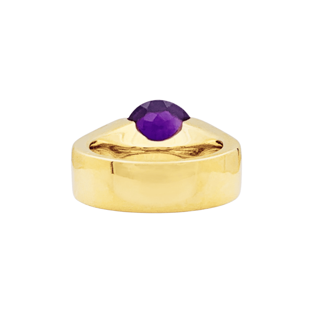 Bague Cartier, or jaune, améthyste et diamants.