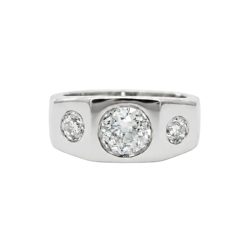 Bague Trilogie en platine et diamants
