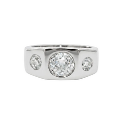 Bague Trilogie en platine et diamants