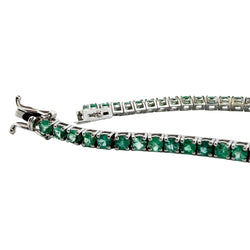 Bracelet Ligne en or blanc et émeraudes