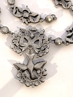 Collier Saint Esprit en argent et strass, vers 1815/1830