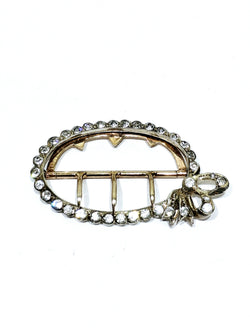 Boucle de Ceinture en Argent Vermeil et Strass