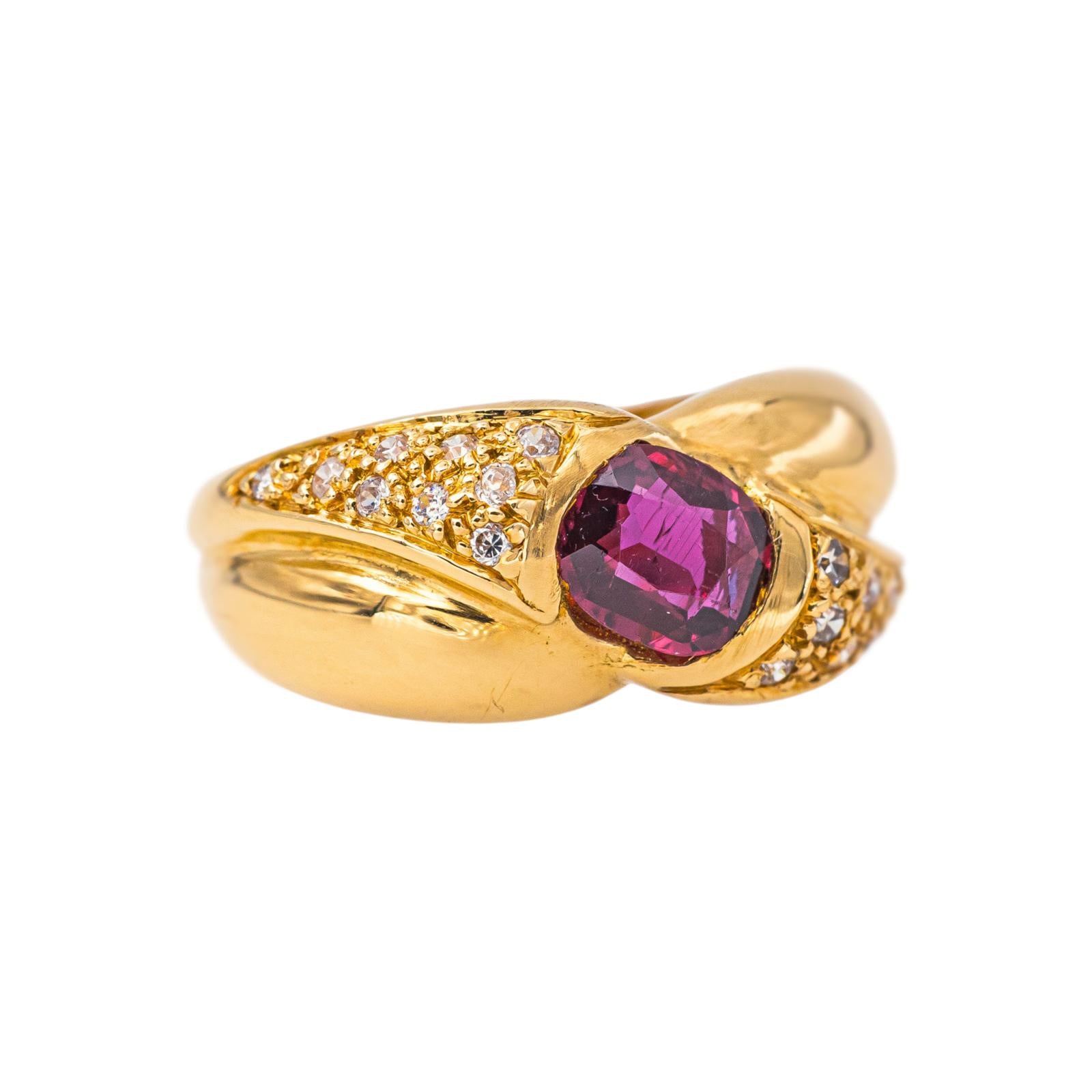 Bague Or jaune Rubis