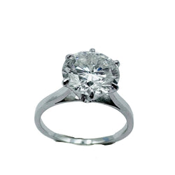Bague Solitaire en or blanc, platine et diamant
