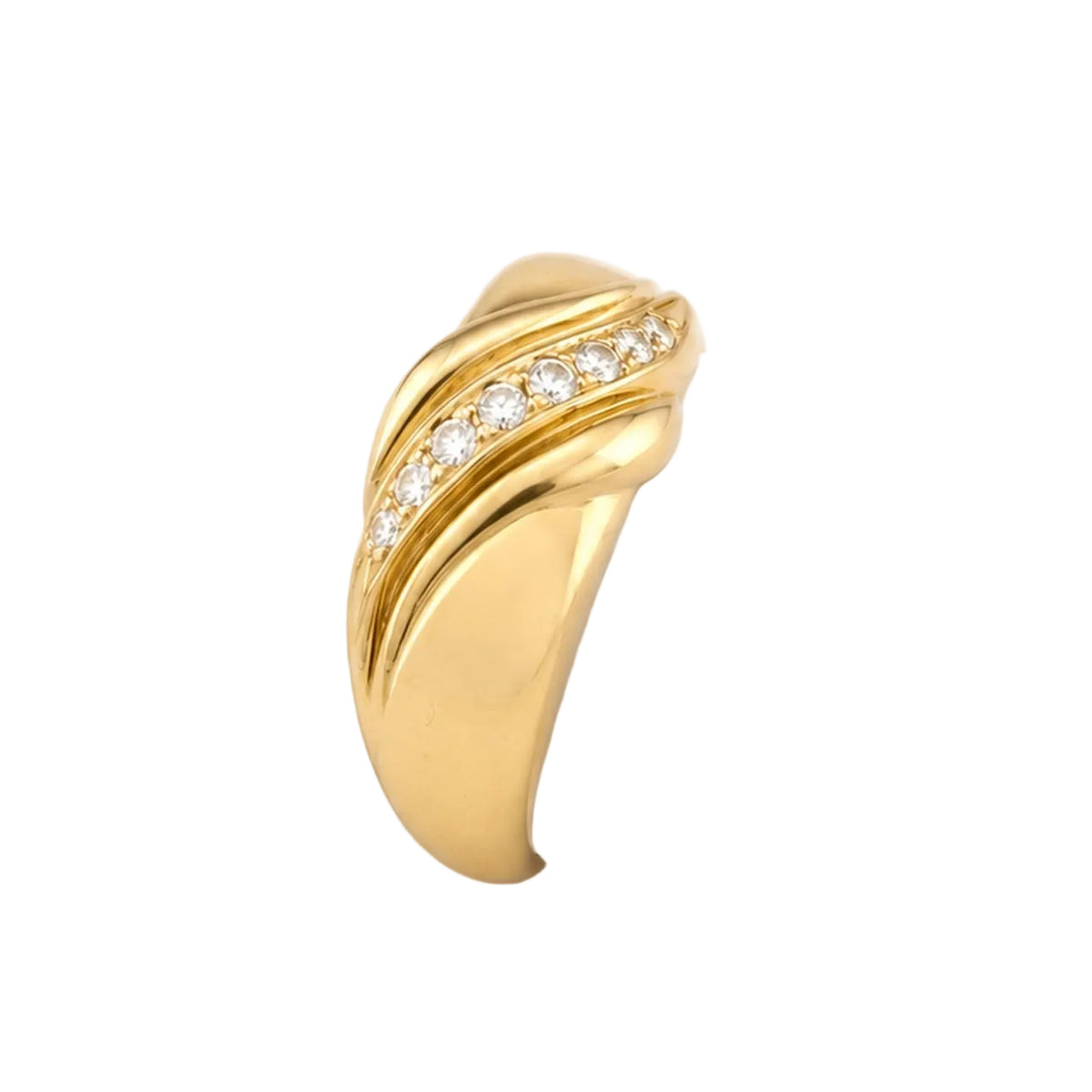 Bague Jonc en or jaune  et diamant