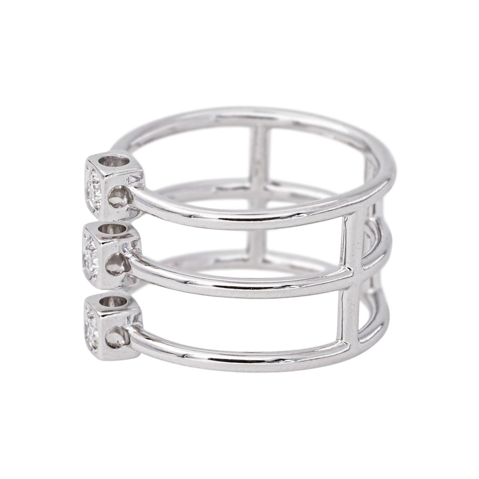 Dinh Van Bague Le cube Or blanc Diamant