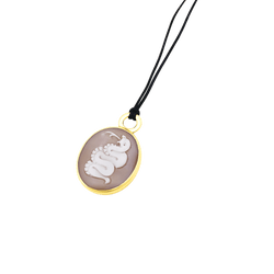Pendentif Pomellato, "Eva", or rose, camée coquille.
