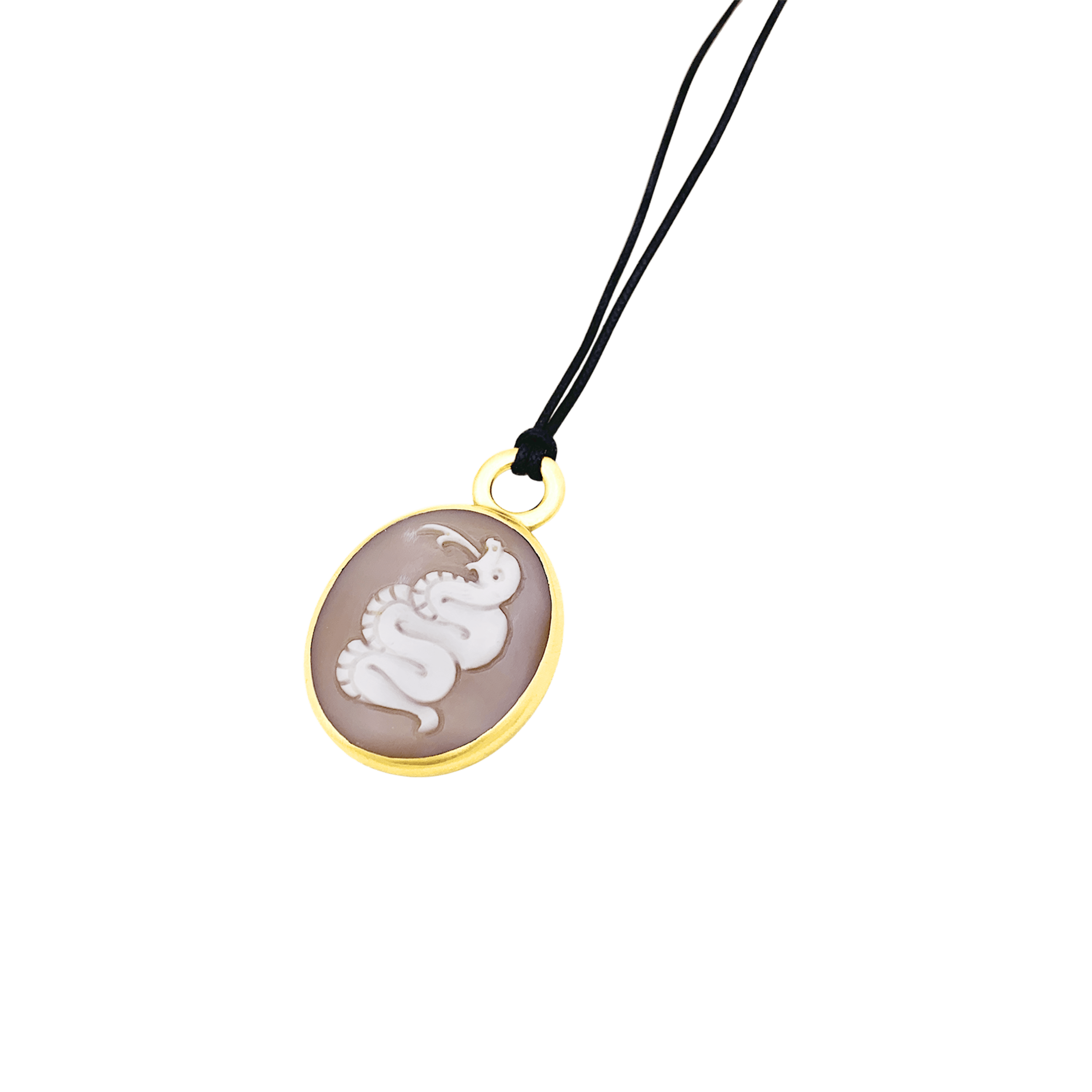 Pendentif Pomellato, "Eva", or rose, camée coquille.