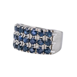 Bague Bandeau Or blanc Saphir