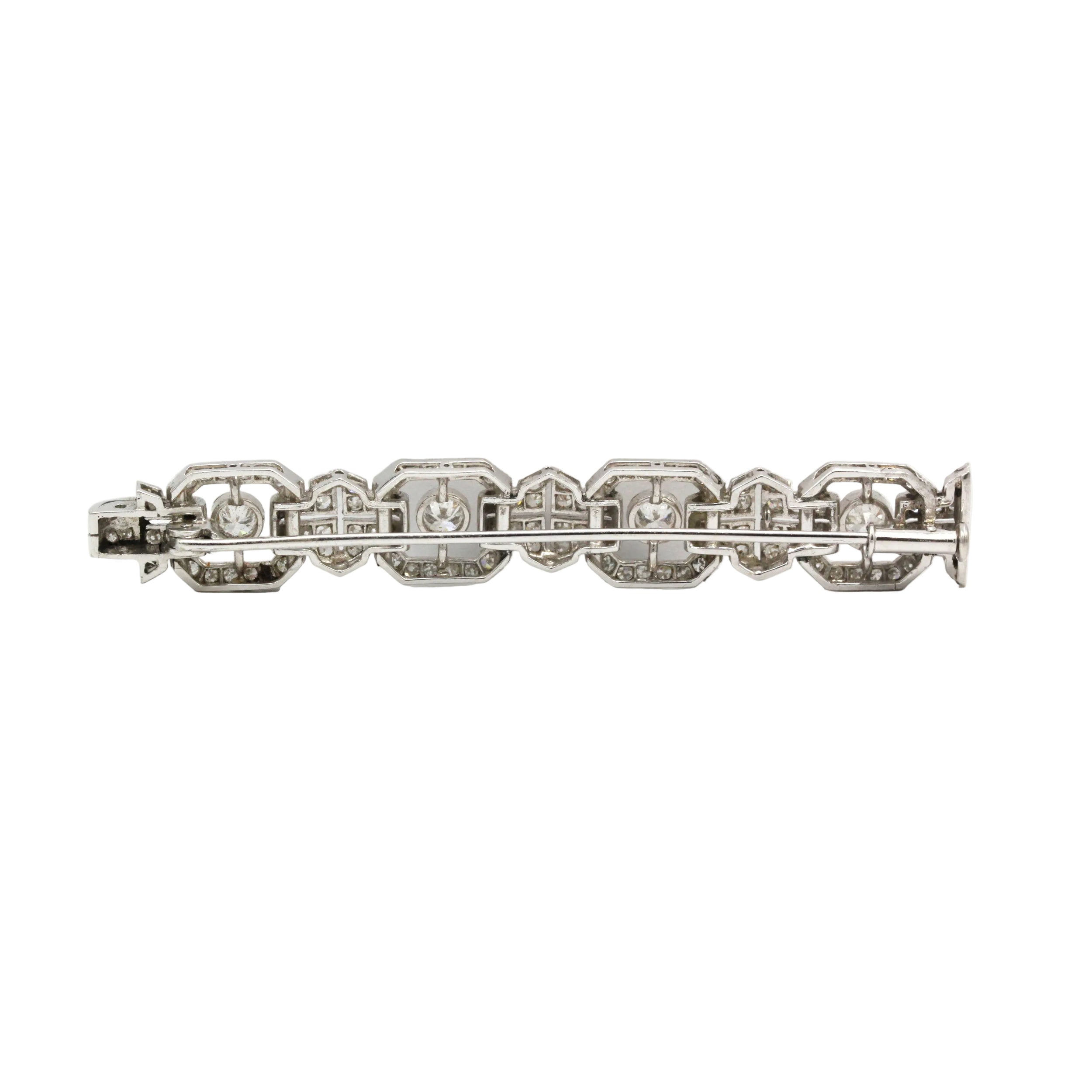 Broche Barette en or blanc, platine et diamants