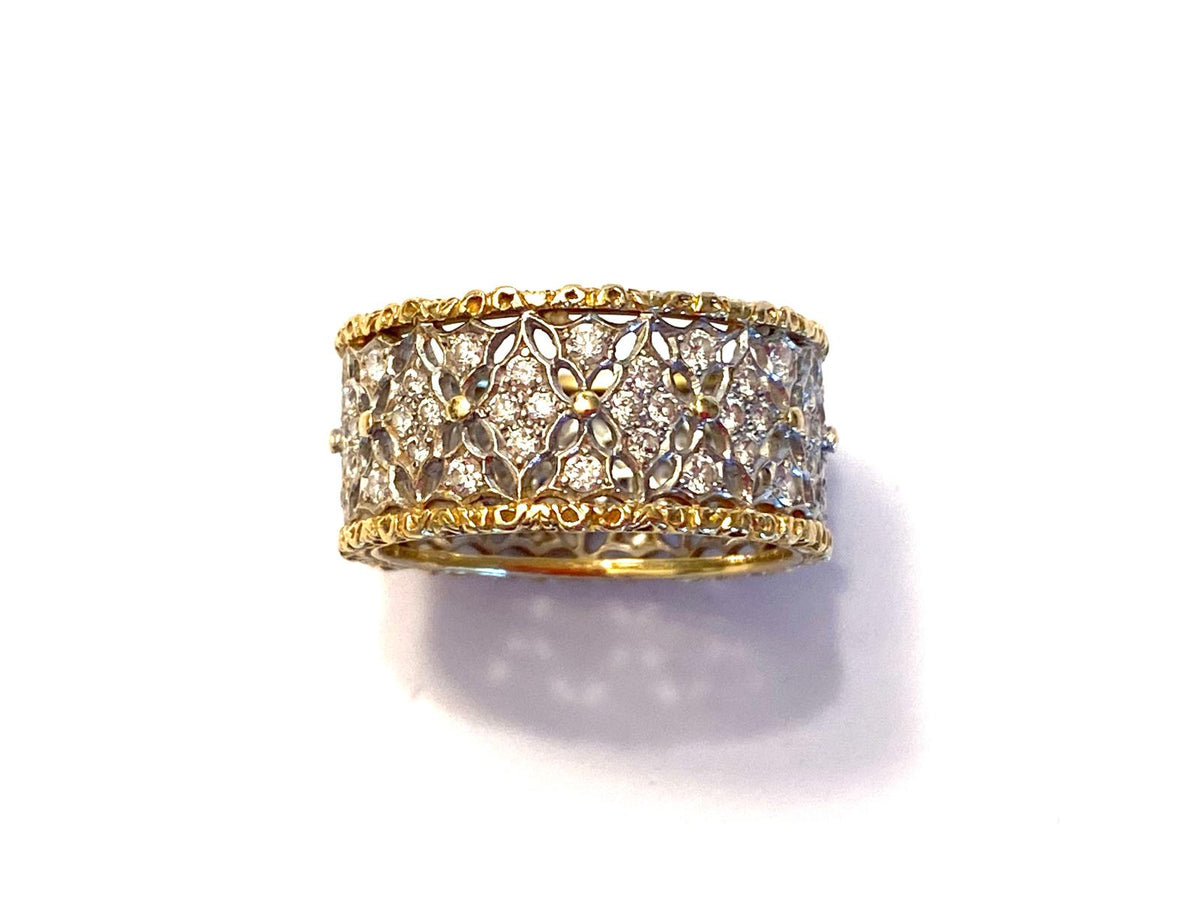 Bague BUCCELLATI collection Eternelle Vietri, en or jaune et or blanc sertie de diamants