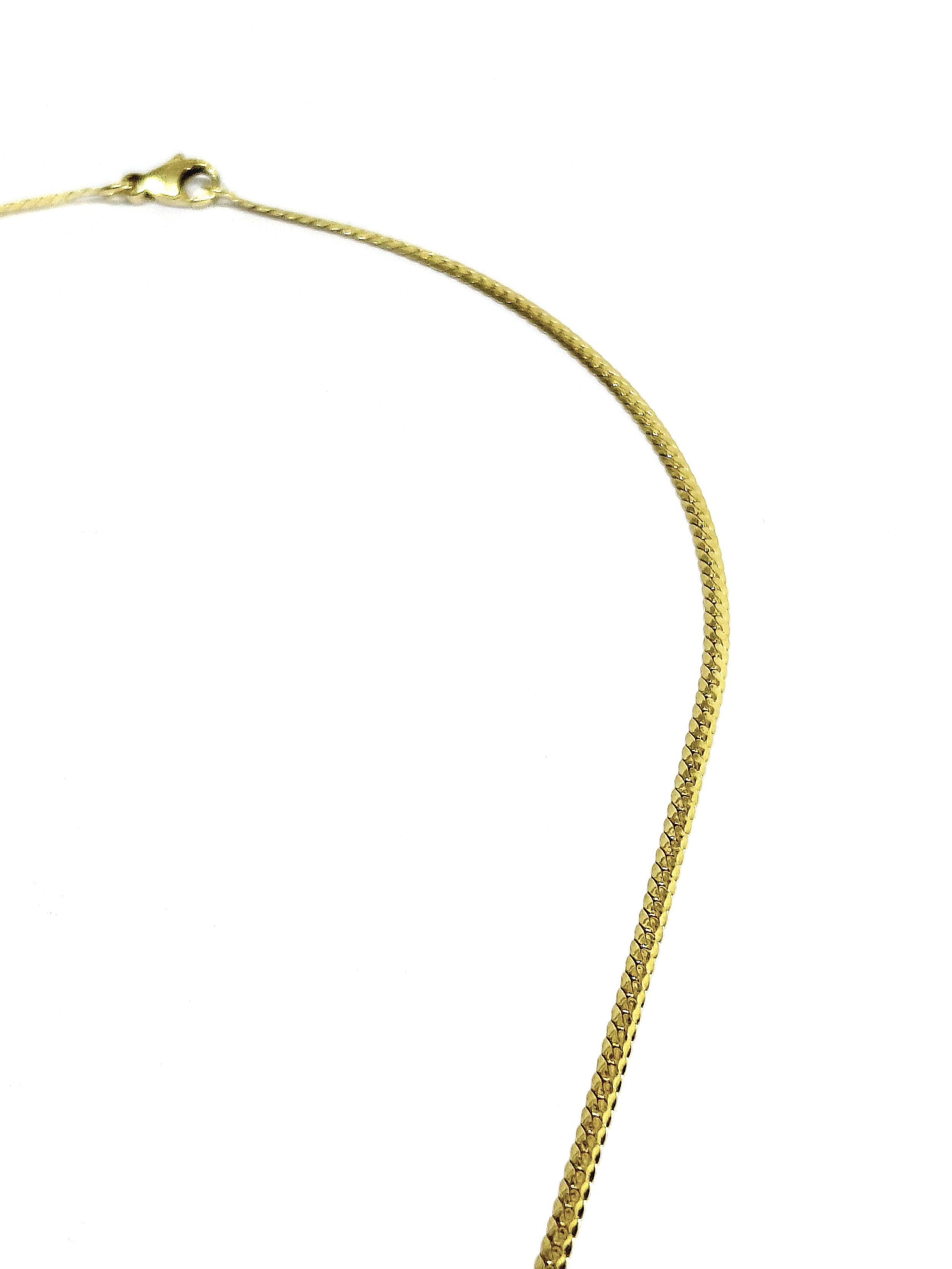 Collier En Or Jaune, Emeraude Et Diamants