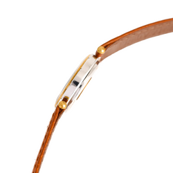 Montre VAN CLEEF & ARPELS. PM "PA 49" en or jaune, acier et cuir