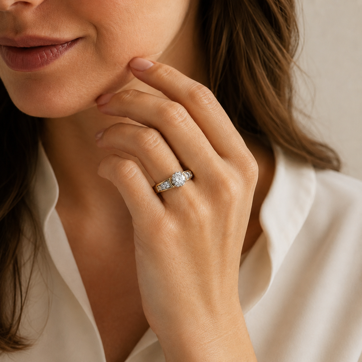 Bague Solitaire en or jaune et diamant