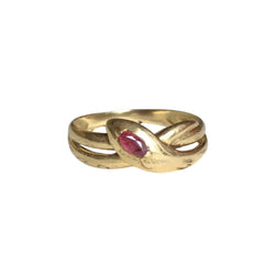 Bague en or jaune et rubis