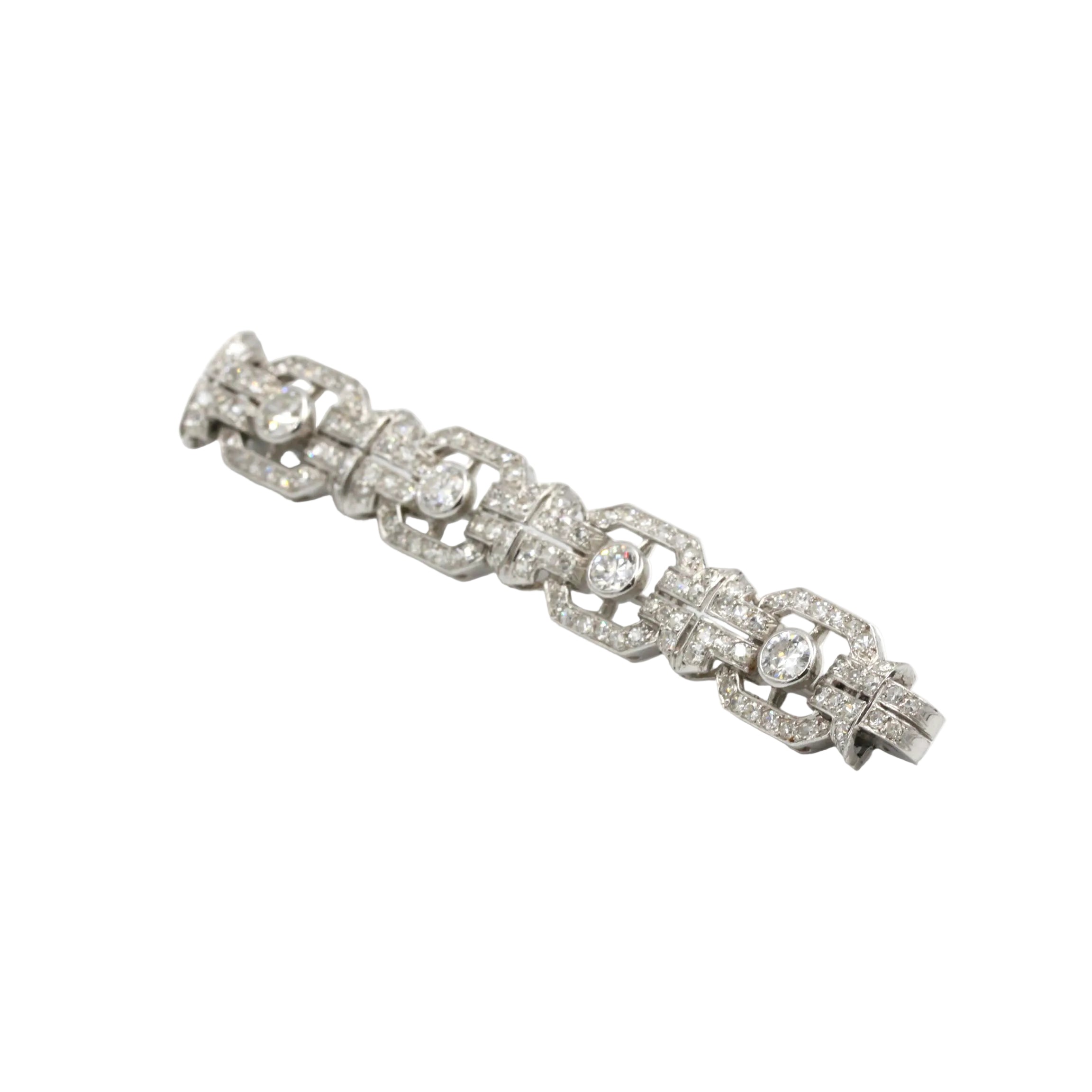 Broche Barette en or blanc, platine et diamants