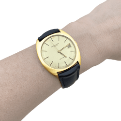Montre Favre Leuba, or jaune, cuir.