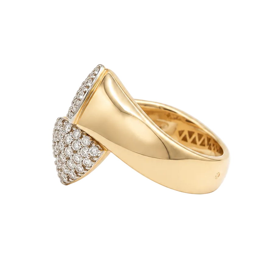 Bague Toi & Moi en or jaune et diamants