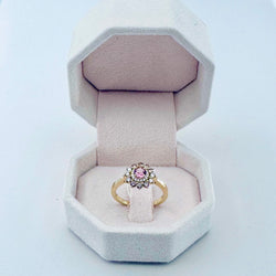 Bague Entourage GEMMYO "Lefkos Camaïeux" en or jaune, tourmaline et diamants