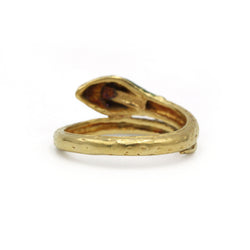 Bague Serpent en or jaune et rubis