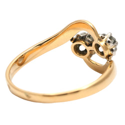 Bague Toi & Moi en or jaune et diamants