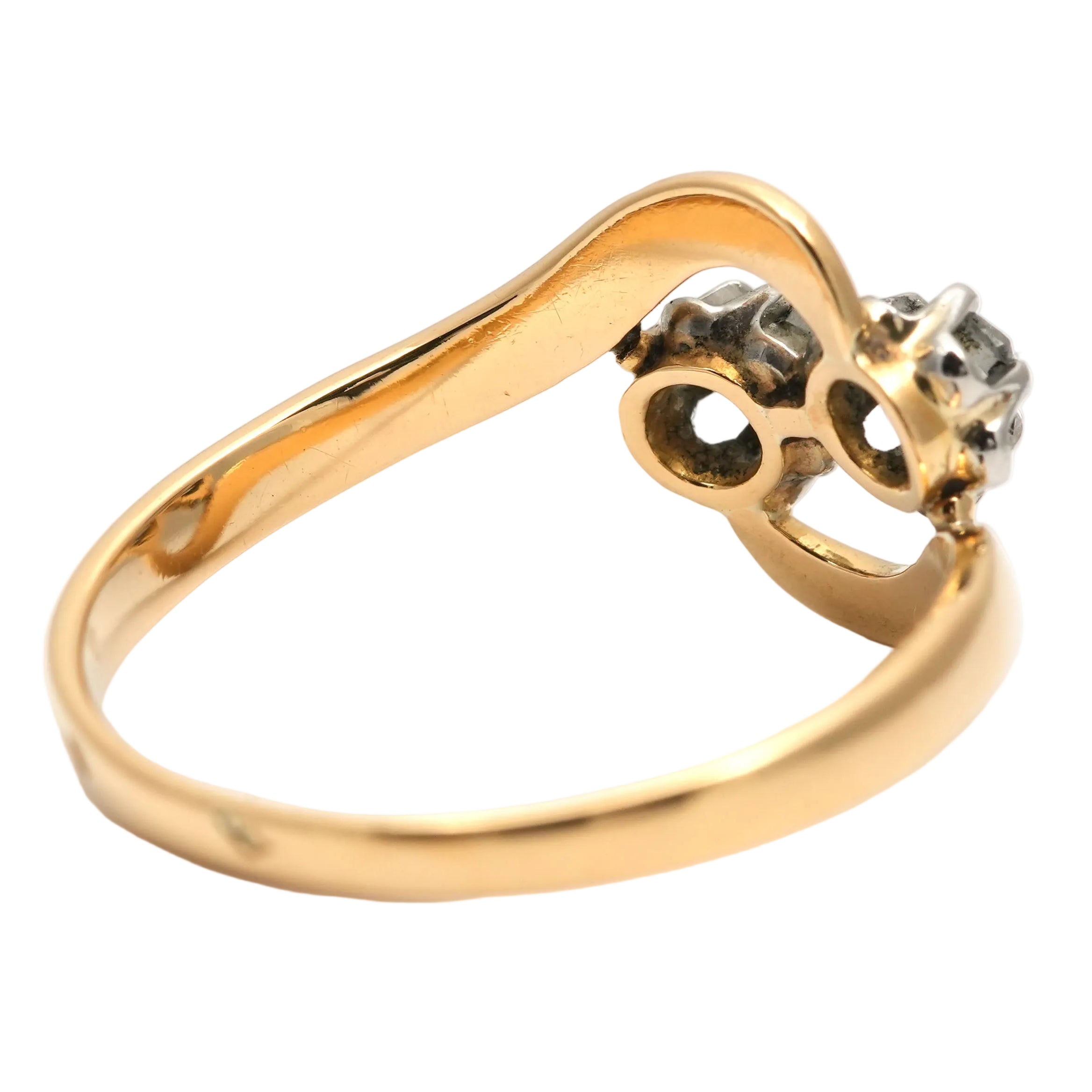 Bague Toi & Moi en or jaune et diamants