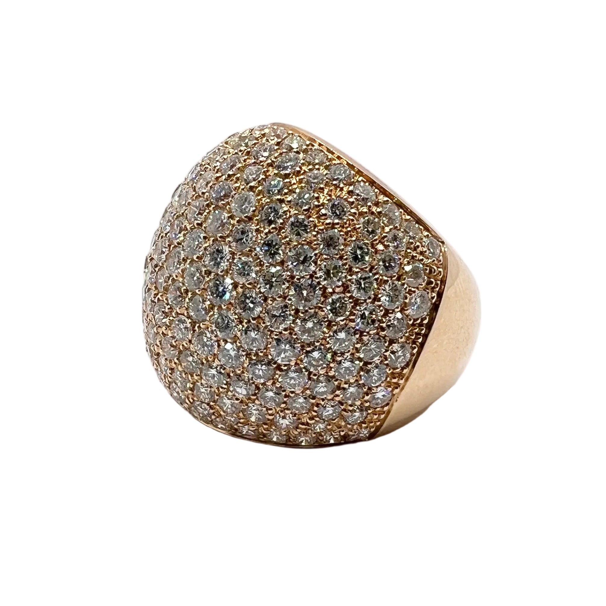 Bague Pavée en or rose et diamants