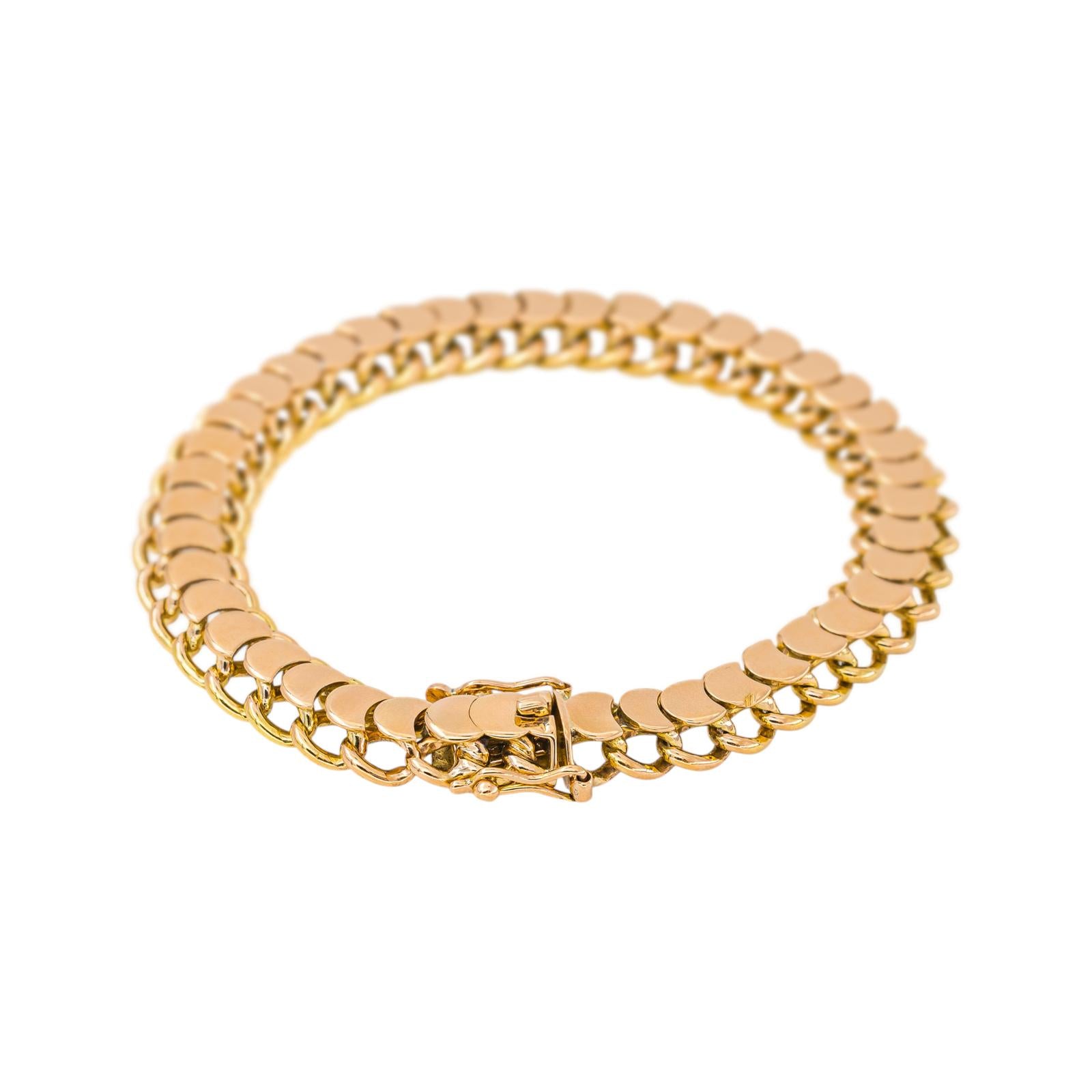 Bracelet Maillon Demi Lune Or rose