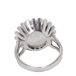 Bague Solitaire en or blanc et aigue-marine