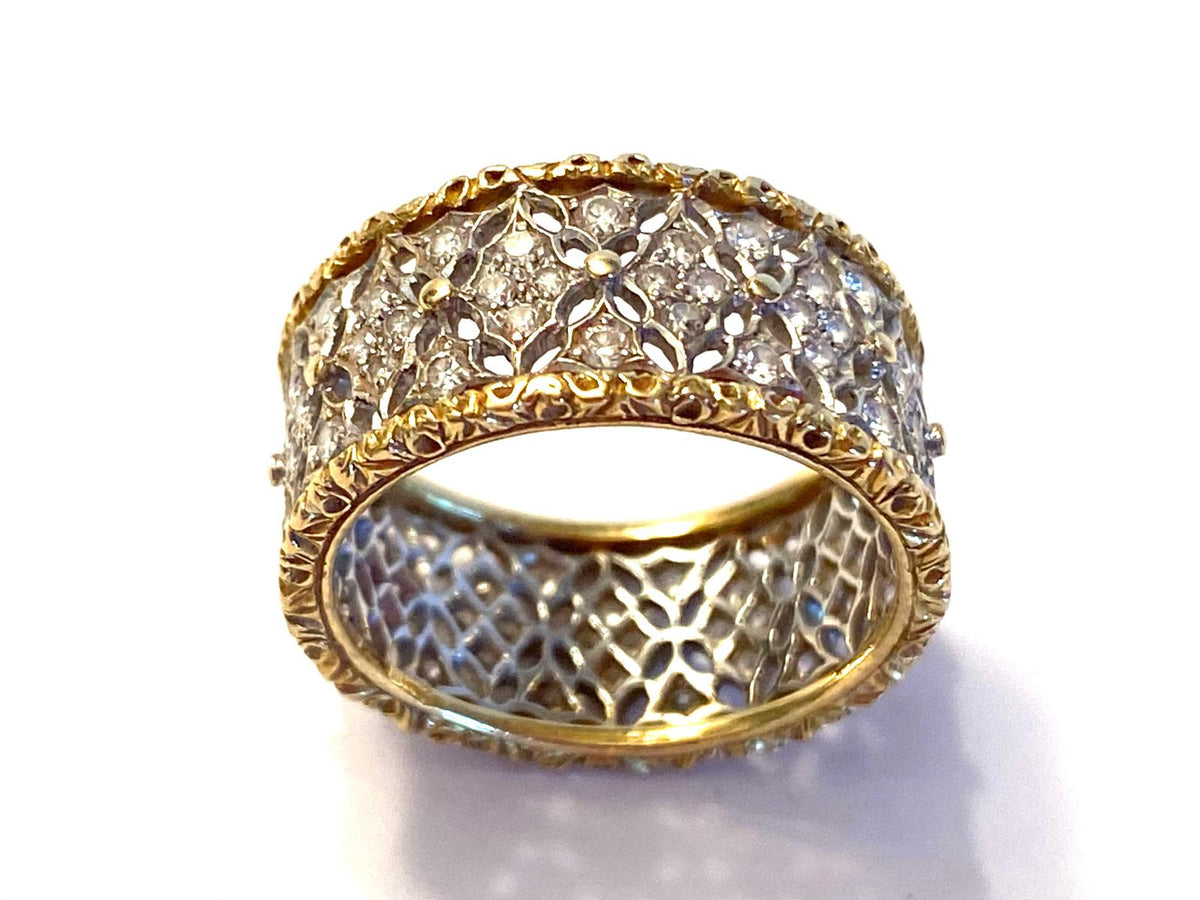 Bague BUCCELLATI collection Eternelle Vietri, en or jaune et or blanc sertie de diamants