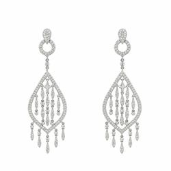 Boucles d'oreilles Pendantes en or blanc et diamants