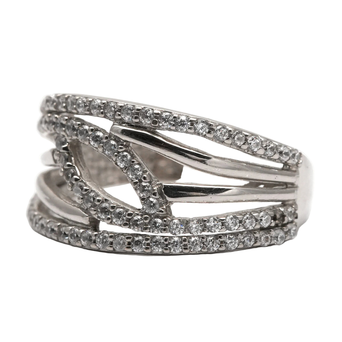 Bague Pavée en or blanc et diamants