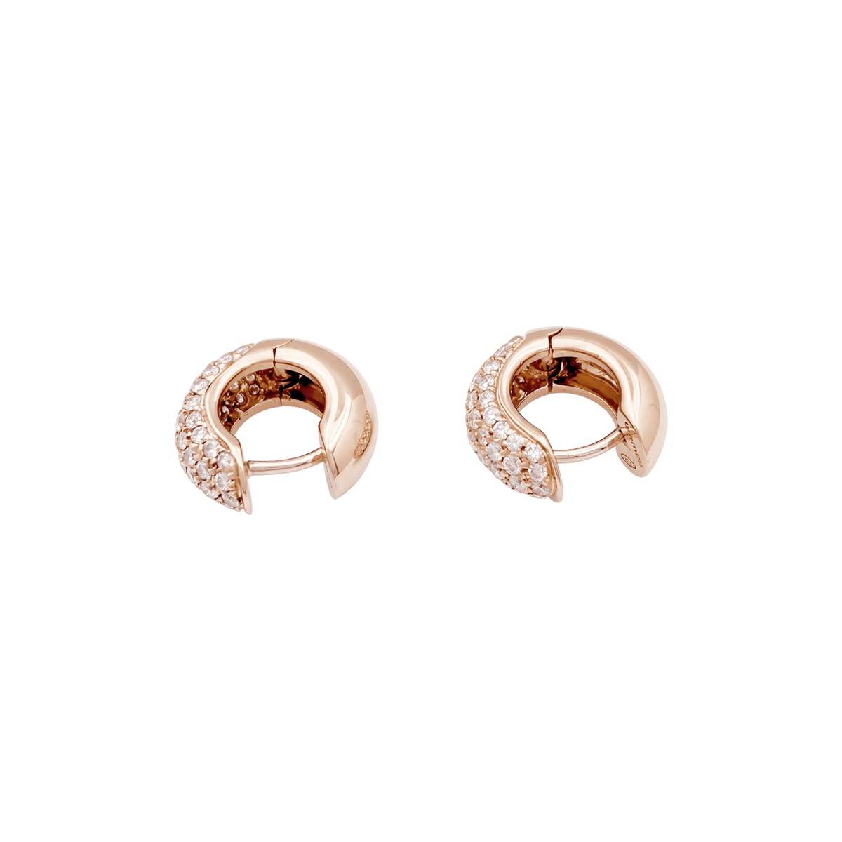 Boucles d'oreilles Créoles WEMPE en or rose et diamants