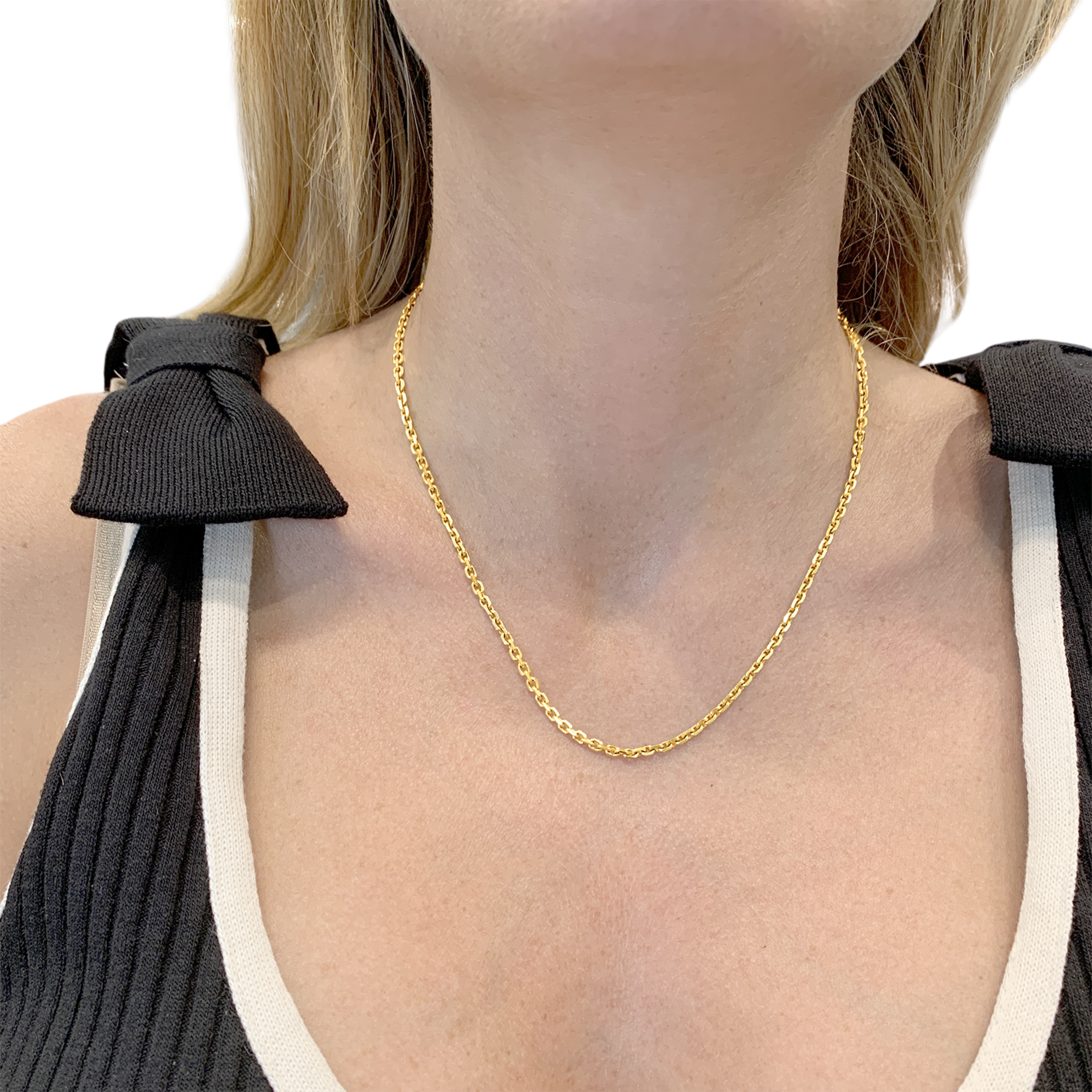 Collier or jaune, maille forçat.
