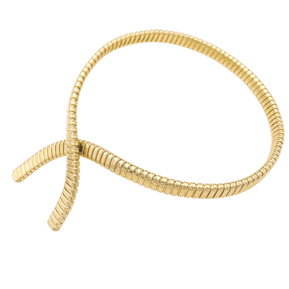 Collier "Tubogas" croisé, or jaune.
