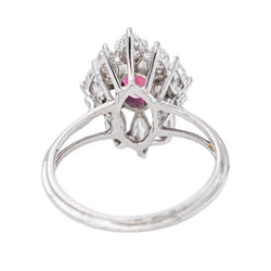 Bague Marquise Or blanc Rubis