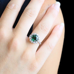 Bague en or blanc, tourmaline et diamants