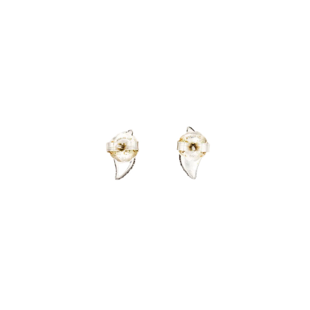 Boucles d'oreilles Puces DAVID YURMAN en argent et diamants
