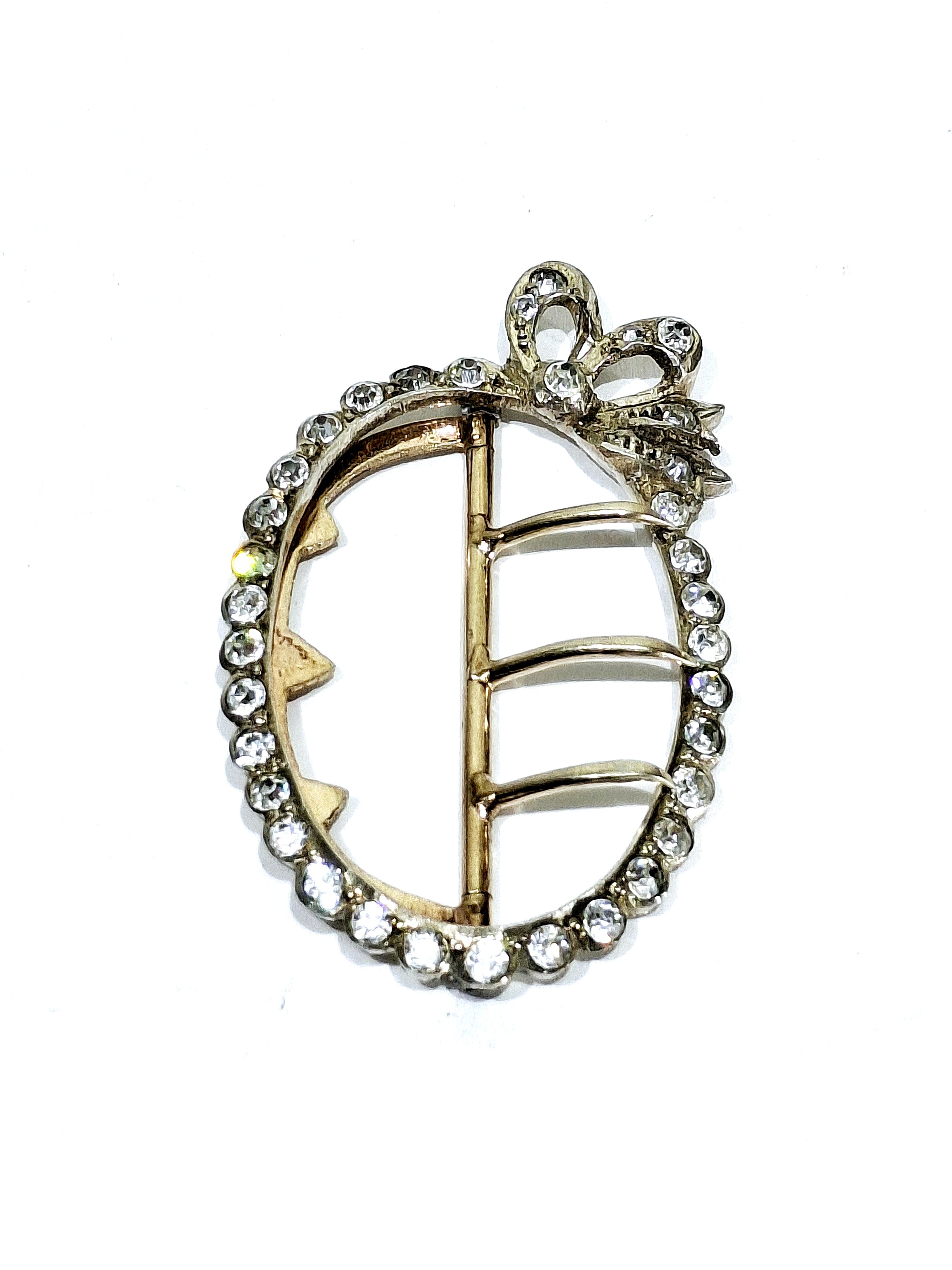 Boucle de Ceinture en Argent Vermeil et Strass