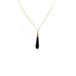 Collier Pendentif en or jaune, onyx et diamants