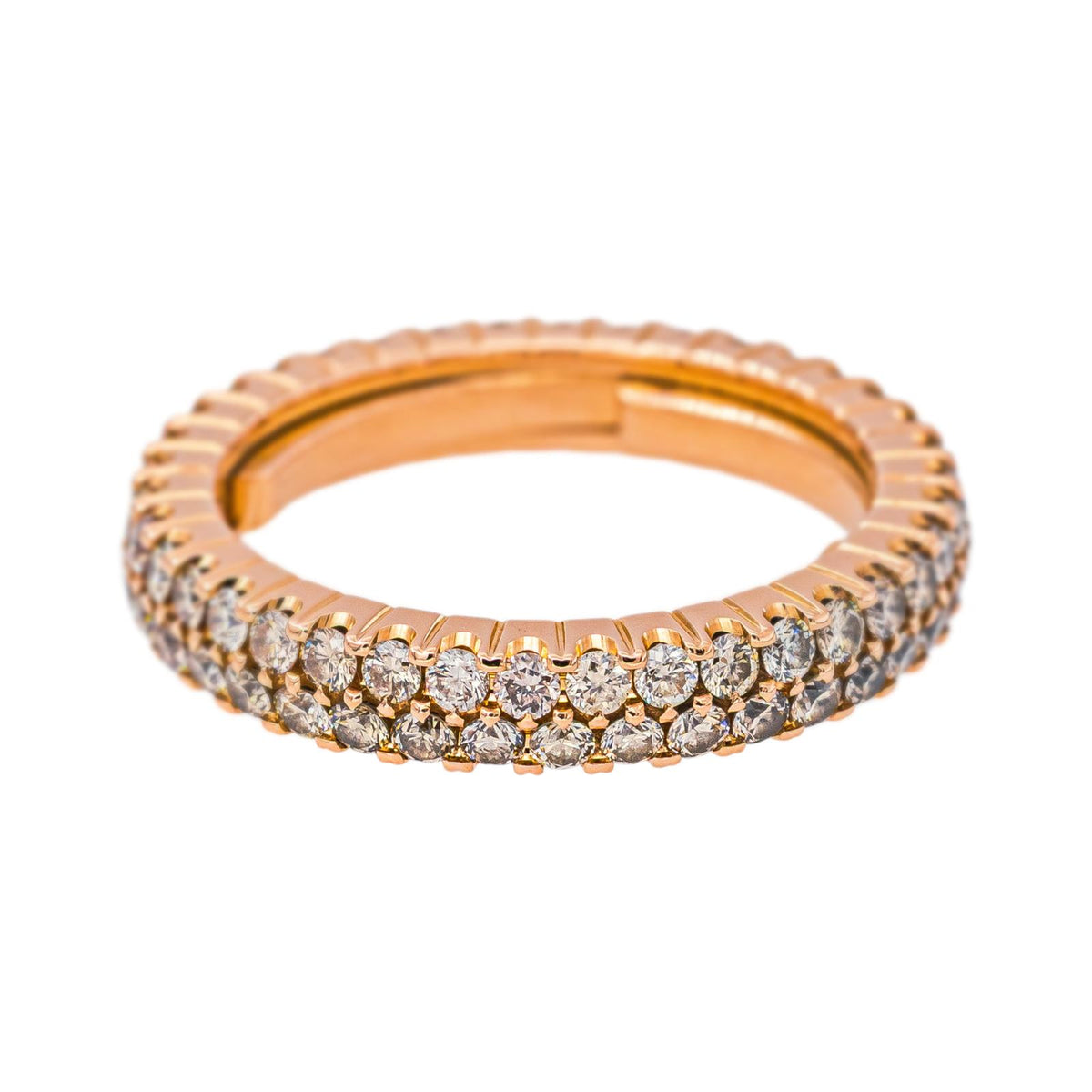 Bague Alliance américaine Or Rose Diamant